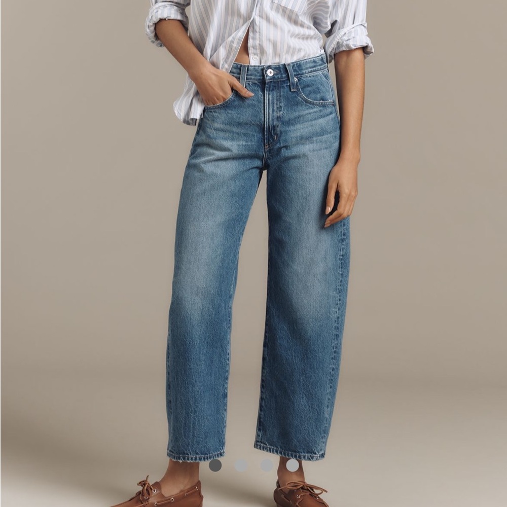 Ag Adriano Goldschmied High-Rise Wide Leg Jeans in Medium Blue